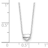 14k White Gold Polished Heart 16.5in Necklace-SF2870W-16.5