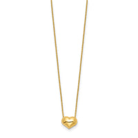 14k Polished Puffed Heart 16.5 inch Necklace-SF2871-16.5