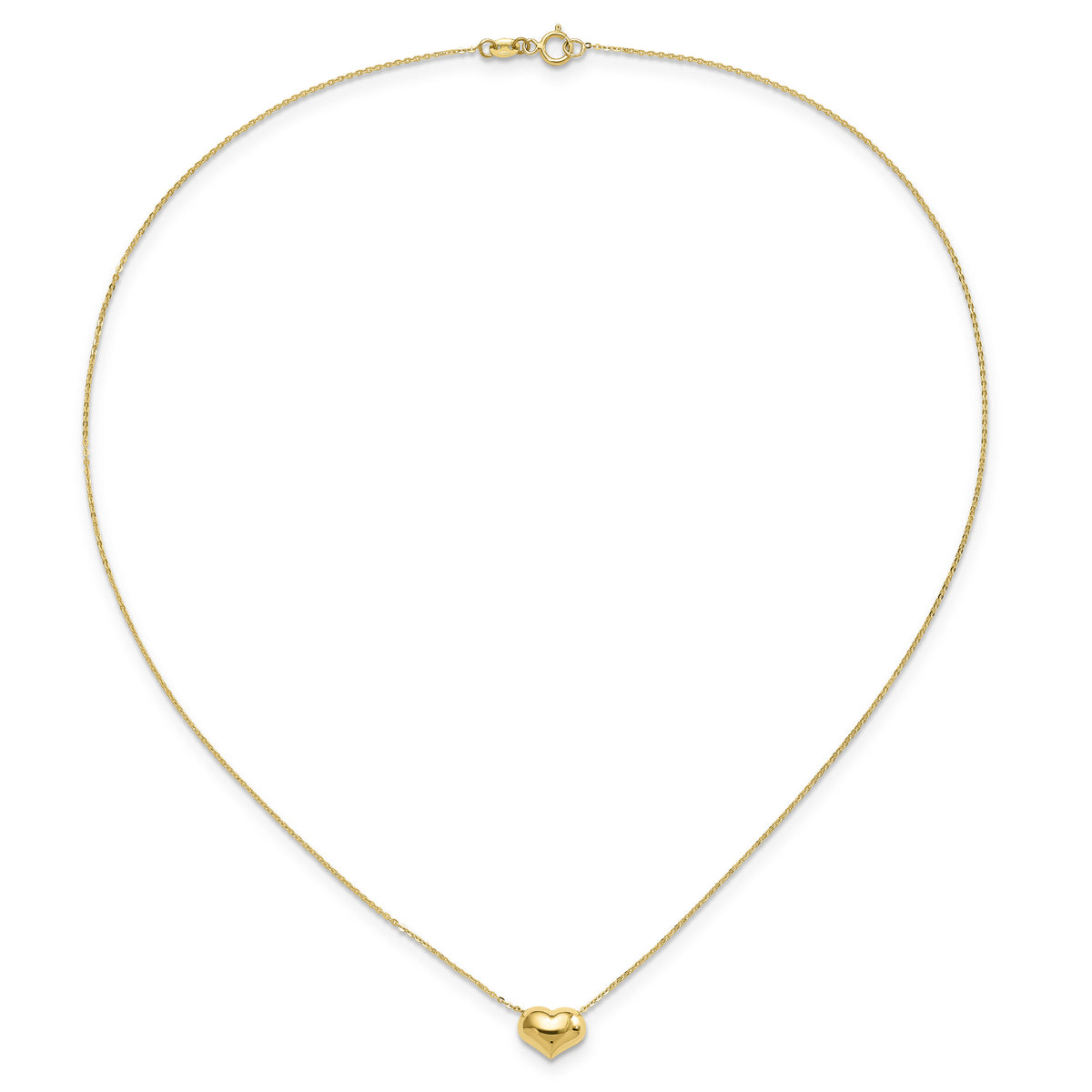 14k Polished Puffed Heart 16.5 inch Necklace-SF2871-16.5