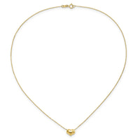 14k Polished Puffed Heart 16.5 inch Necklace-SF2871-16.5