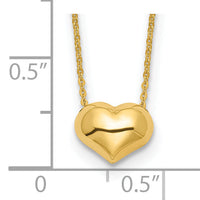 14k Polished Puffed Heart 16.5 inch Necklace-SF2871-16.5
