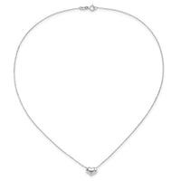 14k White Gold Polished Puffed Heart 16.5in Necklace-SF2871W-16.5