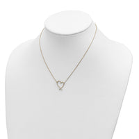 14K Polished Open Heart w/2 in ext. Necklace-SF2876-16