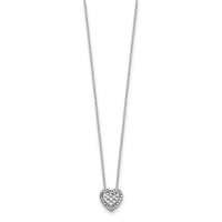 14k White Gold Diamond-cut Heart Slide Necklace-SF2881-18