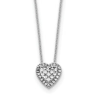 14k White Gold Diamond-cut Heart Slide Necklace-SF2881-18