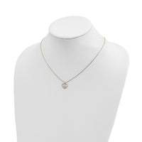14k w/Rhodium Heart in Heart Necklace-SF2882-18