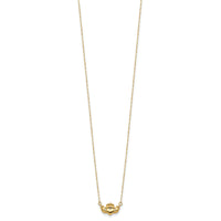 14K Polished Claddagh 17 inch Necklace-SF2885-17