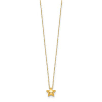 14k Polished Puffed Star 16.5in Necklace-SF2898-16.5