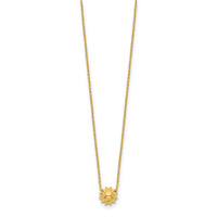 14k Polished Puffed Sun 16.5in Necklace-SF2900-16.5