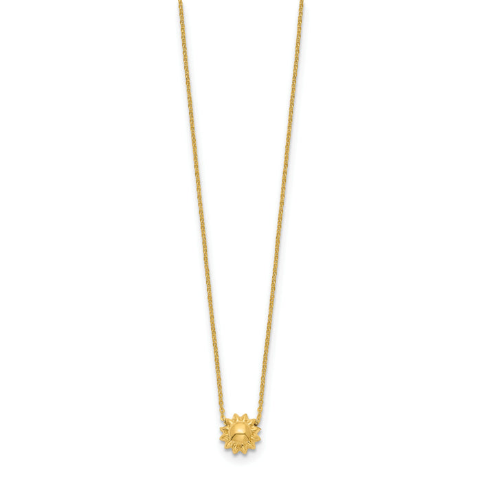 14k Polished Puffed Sun 16.5in Necklace-SF2900-16.5
