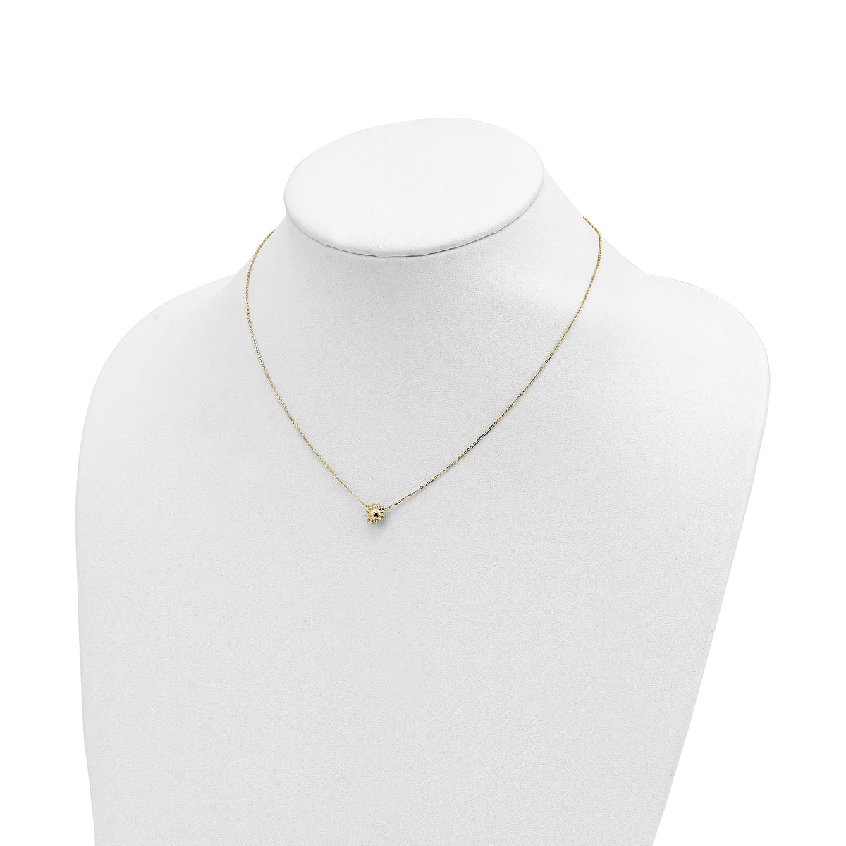 14k Polished Puffed Sun 16.5in Necklace-SF2900-16.5
