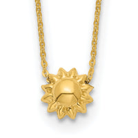 14k Polished Puffed Sun 16.5in Necklace-SF2900-16.5