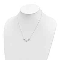14K Tri-Color Polished D/C 3 Circle Beads Necklace-SF2916-18