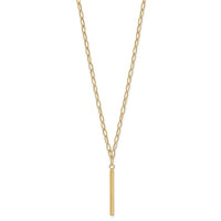14K Polished Oval Link D/C Bar Necklace-SF2917-18