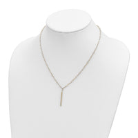 14K Polished Oval Link D/C Bar Necklace-SF2917-18