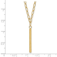 14K Polished Oval Link D/C Bar Necklace-SF2917-18