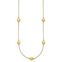 14K Polished 5 Station 16in w/2 in ext. Necklace-SF2934-16