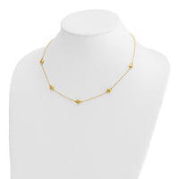 14K Polished 5 Station 16in w/2 in ext. Necklace-SF2934-16