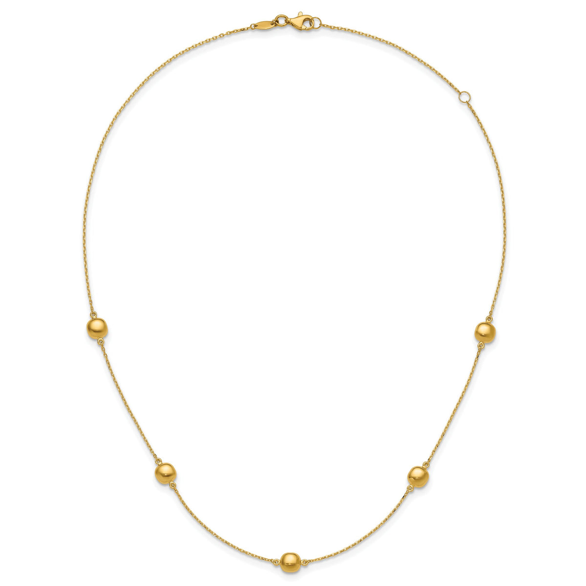 14K Polished 5 Station 16in w/2 in ext. Necklace-SF2934-16