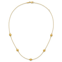 14K Polished 5 Station 16in w/2 in ext. Necklace-SF2934-16