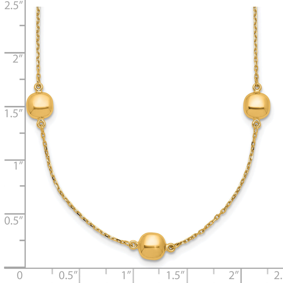 14K Polished 5 Station 16in w/2 in ext. Necklace-SF2934-16