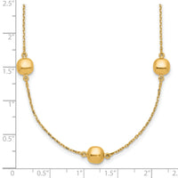 14K Polished 5 Station 16in w/2 in ext. Necklace-SF2934-16