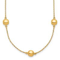 14K Polished 5 Station 16in w/2 in ext. Necklace-SF2934-16