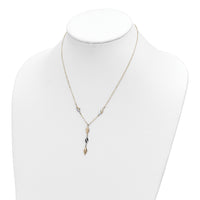 14K Two-tone Polished Fancy Y Drop Necklace-SF2939-17