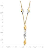 14K Two-tone Polished Fancy Y Drop Necklace-SF2939-17