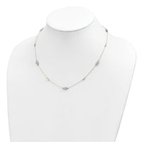 14K Two Tone Polished D/C Hearts Necklace-SF2942-18