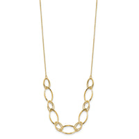 14K Polished D/C Oval Link Necklace-SF2943-18