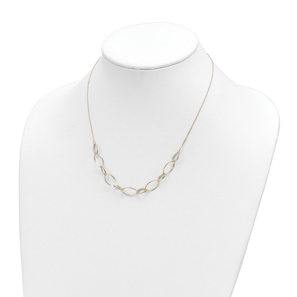 14K Polished D/C Oval Link Necklace-SF2943-18
