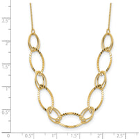 14K Polished D/C Oval Link Necklace-SF2943-18
