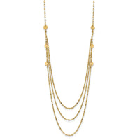 14K Triple Layer Polished Circles Fancy Necklace-SF2950-18