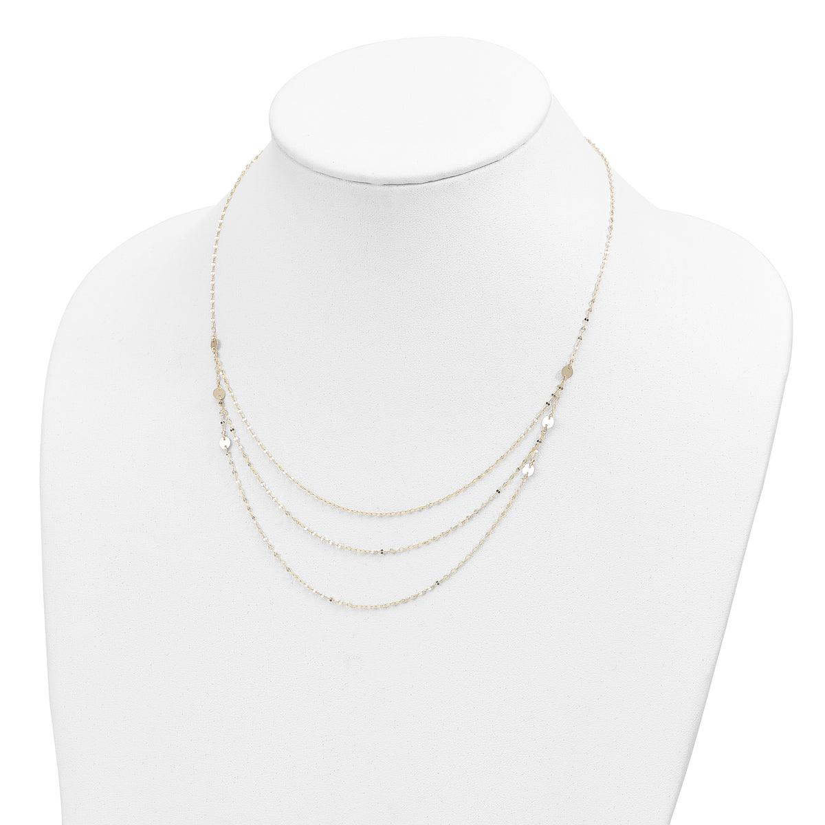 14K Triple Layer Polished Circles Fancy Necklace-SF2950-18