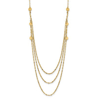 14K Triple Layer Polished Circles Fancy Necklace-SF2950-18