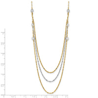 14k Two-tone Triple Layer Polished Circles Fancy Necklace-SF2950Y/W-18