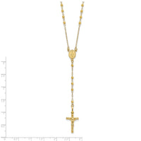 14K Polished Faceted Beads Rosary Necklace-SF2958-24
