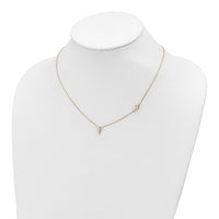 14k Sideways Cross and Cross Pendant Necklace-SF2961-18