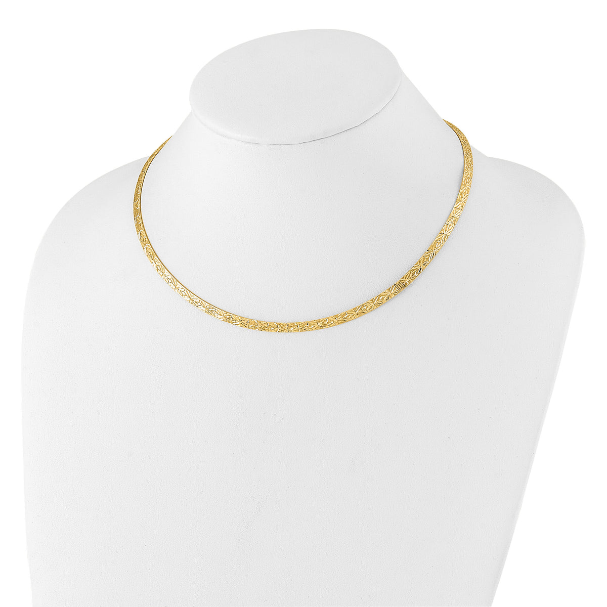 14k Flat D/C 4.00mm Fancy Reversible Omega Necklace-SF2965-17.25
