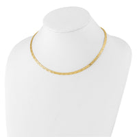 14k Flat D/C 4.00mm Fancy Reversible Omega Necklace-SF2965-17.25