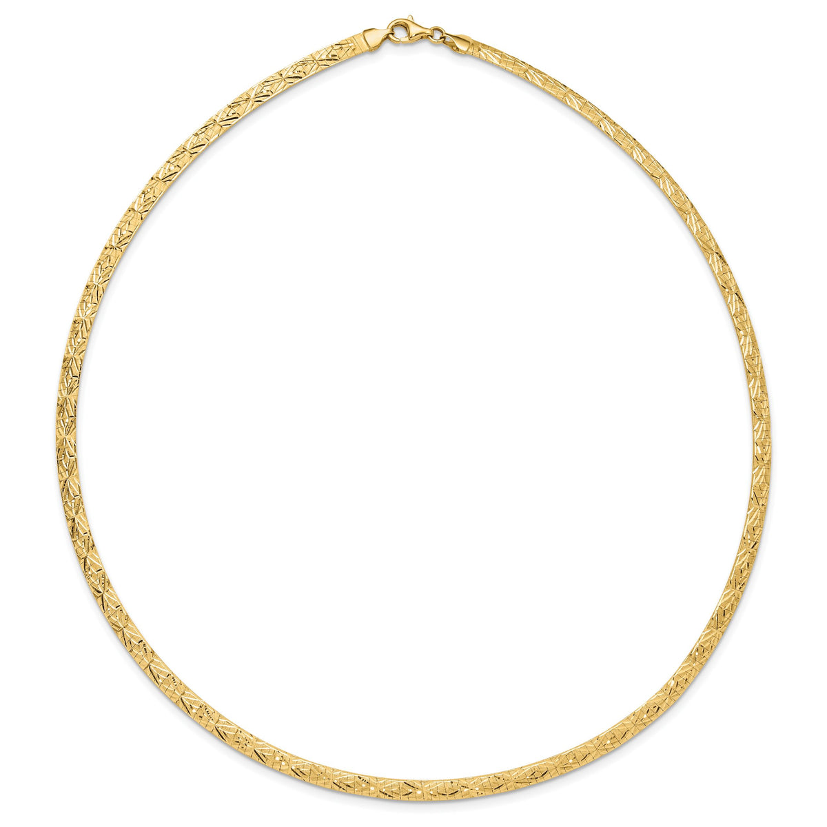 14k Flat D/C 4.00mm Fancy Reversible Omega Necklace-SF2965-17.25