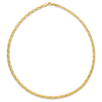 14k Flat D/C 4.00mm Fancy Reversible Omega Necklace-SF2965-17.25