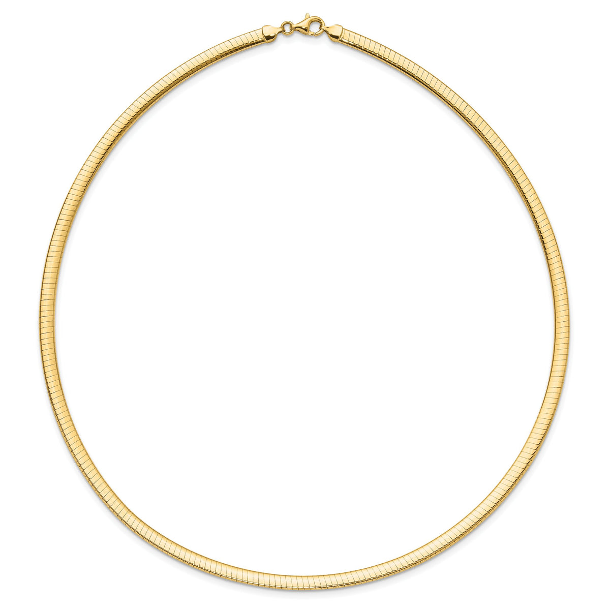 14k Flat D/C 4.00mm Fancy Reversible Omega Necklace-SF2965-17.25