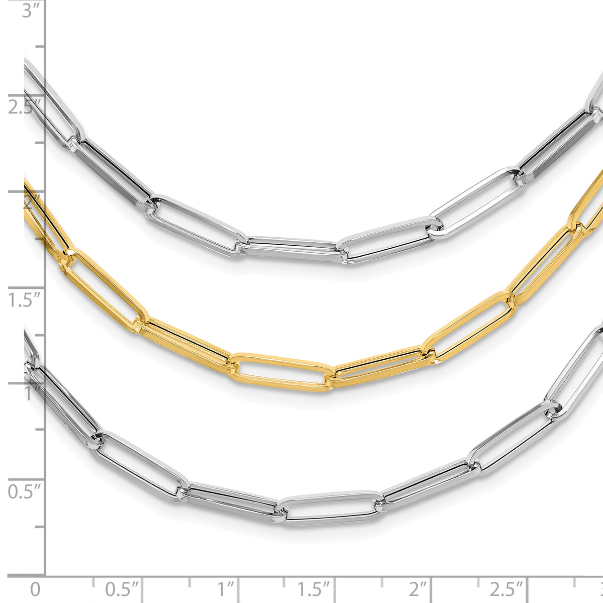 14K Two-tone Polished Fancy Link Necklace-SF2973-18.25