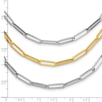 14K Two-tone Polished Fancy Link Necklace-SF2973-18.25