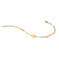 14K Polished Paperclip Link with Circle and Bar 8.25in Bracelet-SF2974-8.25