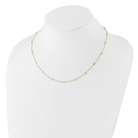14K Polished Cube Stations w/ 2in ext. Necklace-SF2975-16