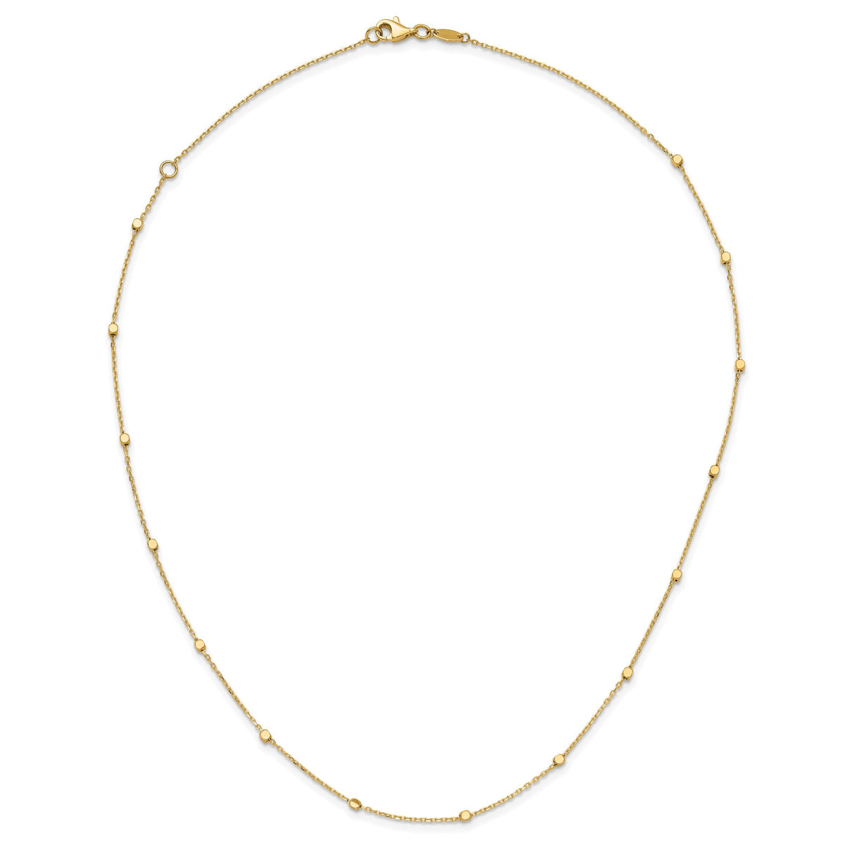 14K Polished Cube Stations w/ 2in ext. Necklace-SF2975-16