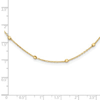 14K Polished Cube Stations w/ 2in ext. Necklace-SF2975-16